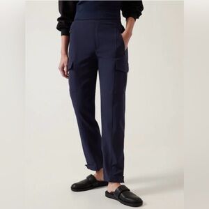 NWOT New ATHLETA Endless Cargo Pant 14 XL Navy Blue Travel Comfort Casual City